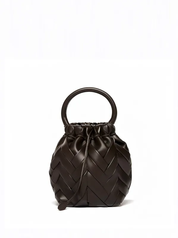 Naomi Woven Bucket Bag - Brown sold by JW PEI