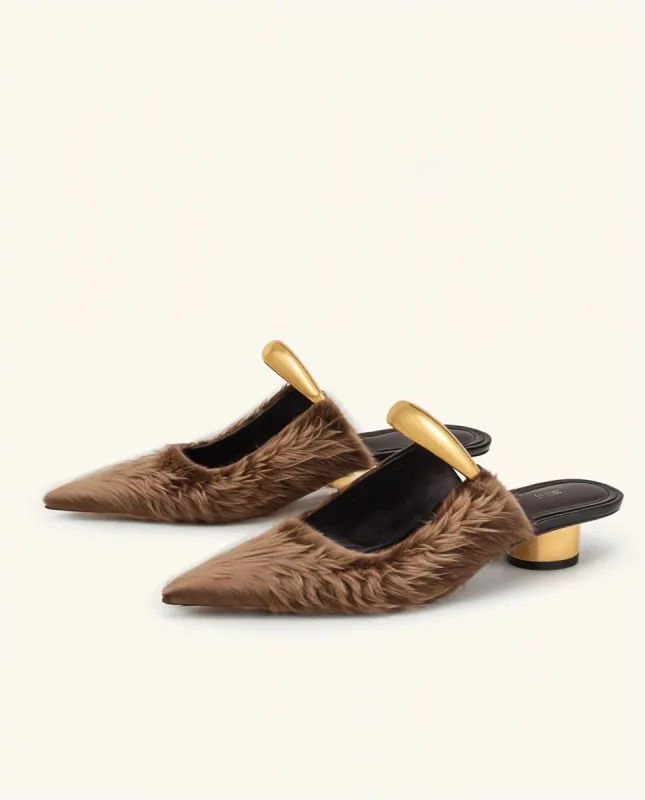 Eva Pointed Toe Pumps - Brown sold by JW PEI