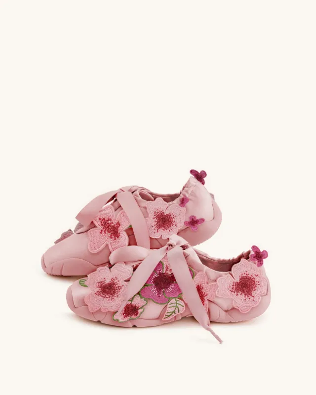 Allison Floral Trim Sneakers - Pink sold by JW PEI
