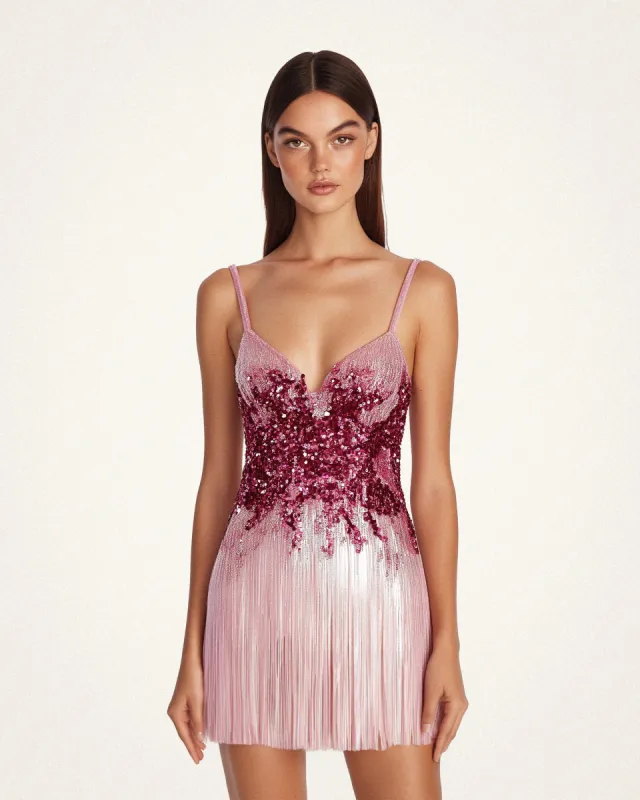 Isla Sequin Embellished Mini Dress - Pink sold by JW PEI