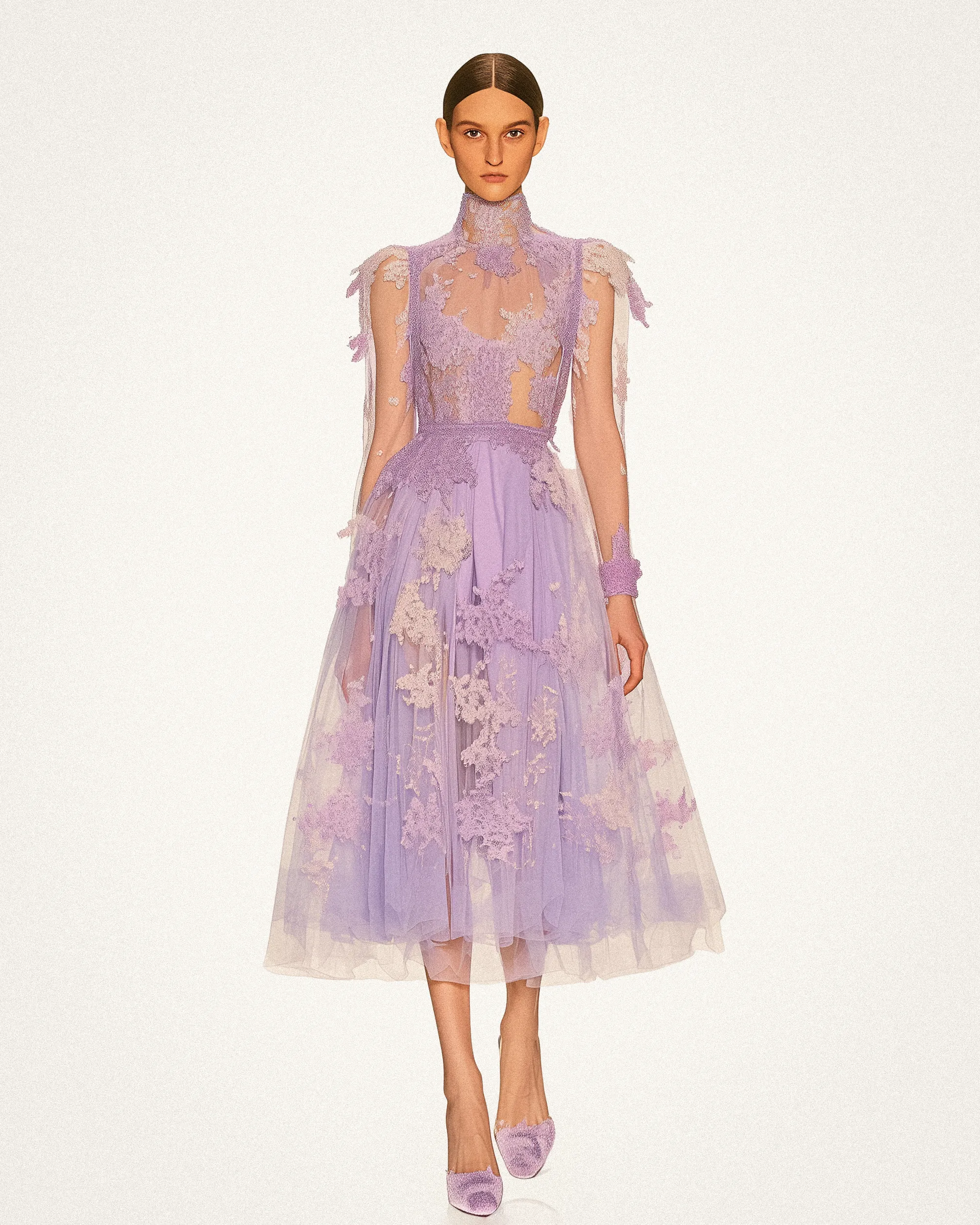 Mia Floral Embroidered Dress - Lavender sold by JW PEI
