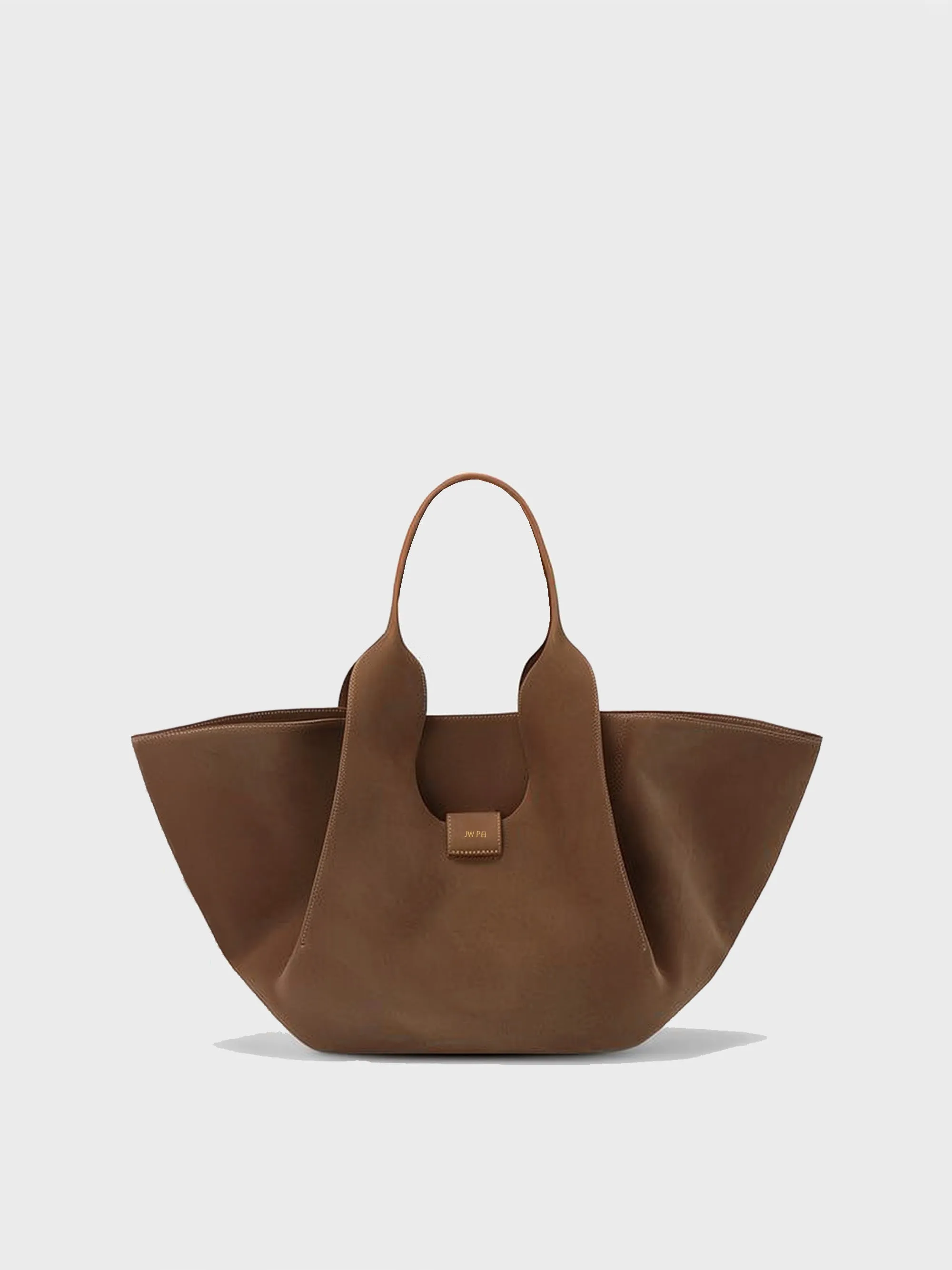 Cara Faux Suede Tote Bag - Mocha Brown sold by JW PEI