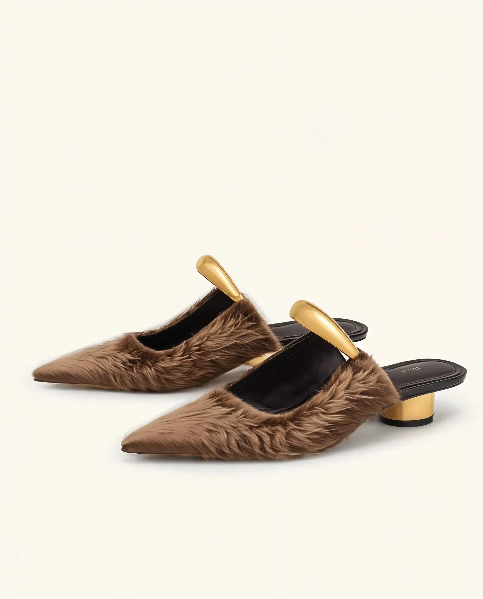 Helena Pierced Mules - Brown sold by JW PEI