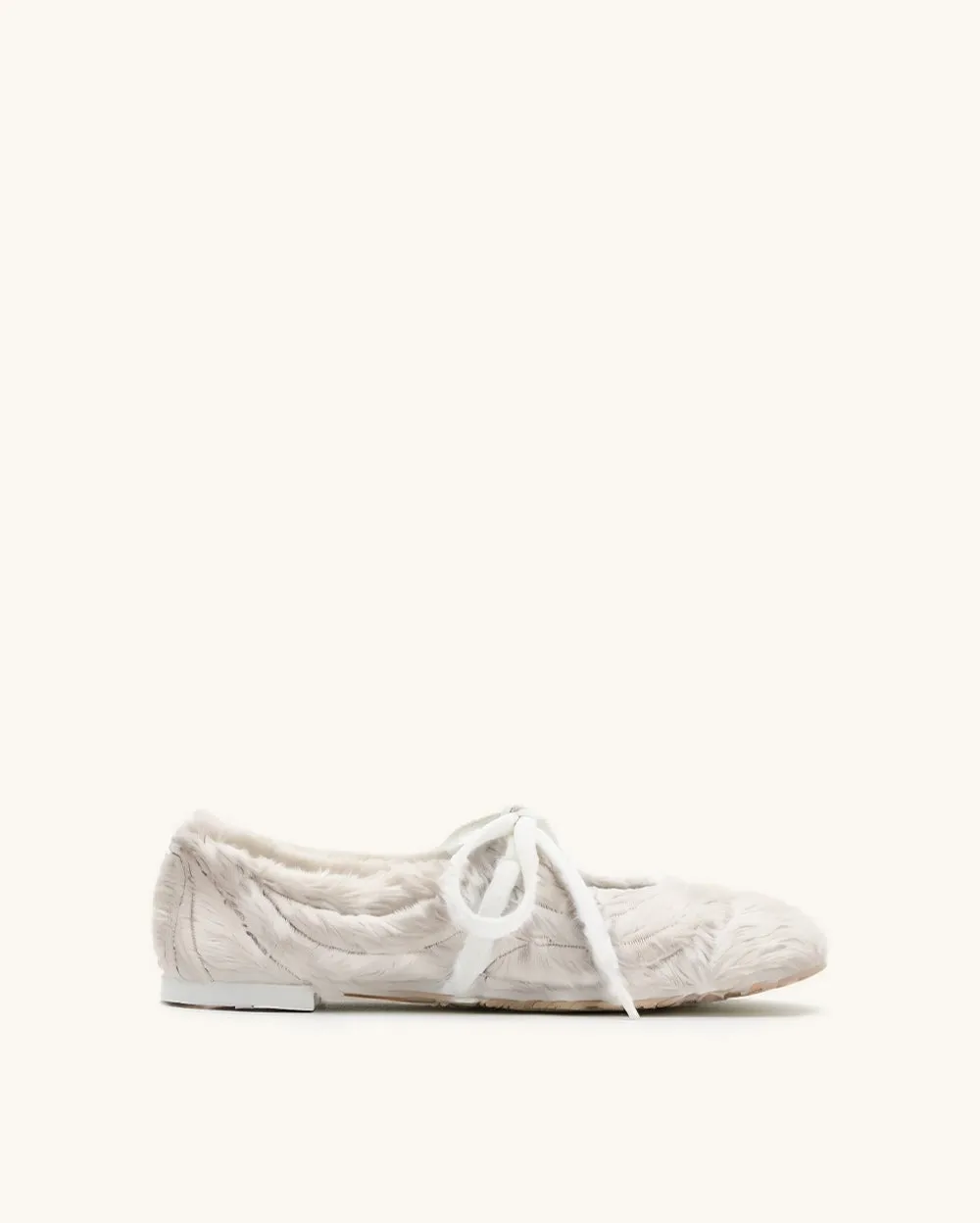 Erika Topstitching Lace-up Ballet Flats - White sold by JW PEI product image thumbnail 2
