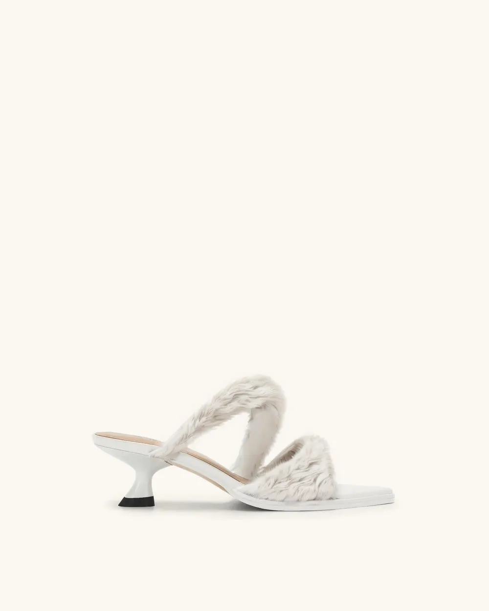 Sara Faux Fur Mule - White sold by JW PEI product image thumbnail 2