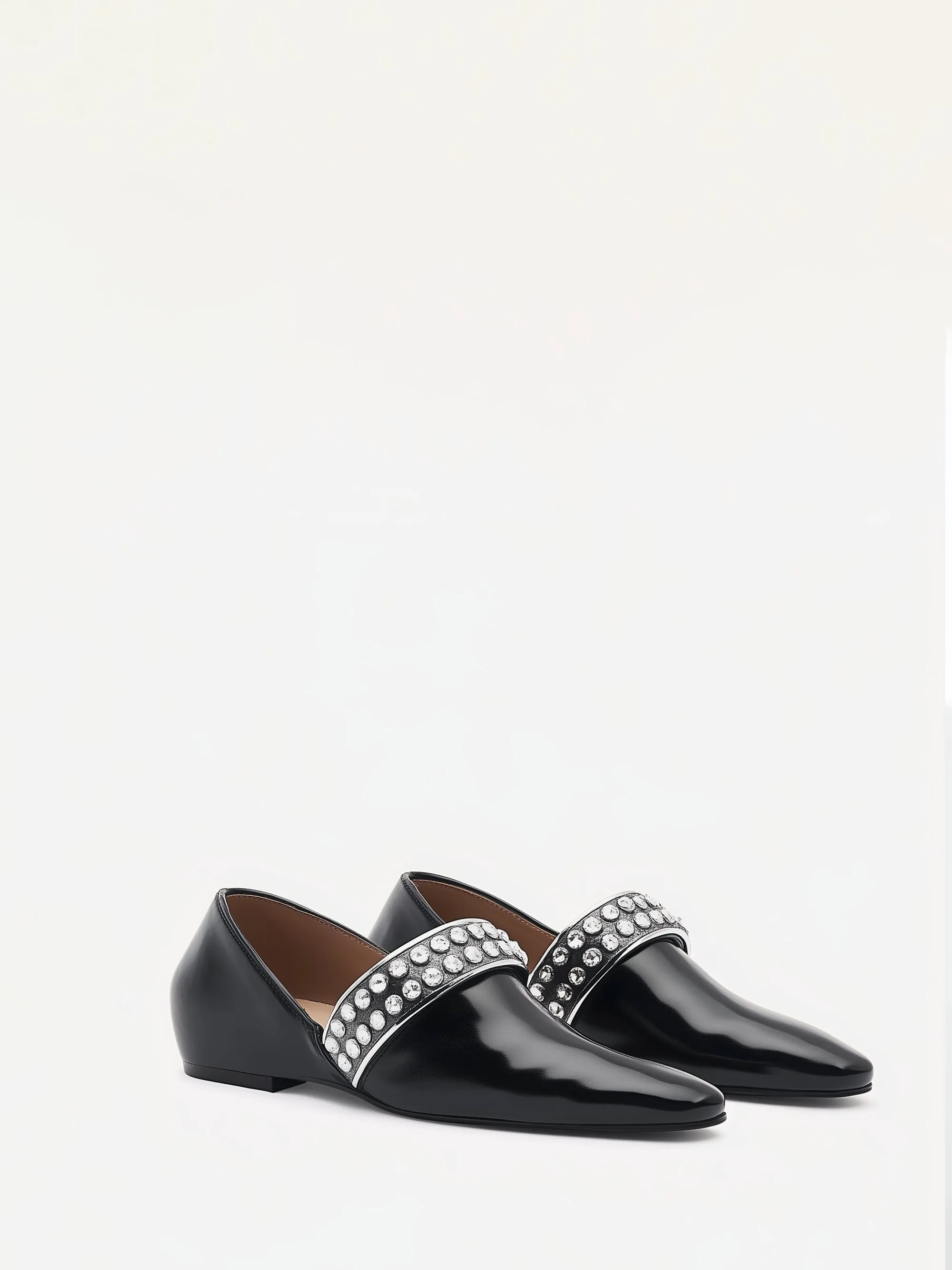 Lucy Rhinestone Decorated Flats - Black sold by JW PEI