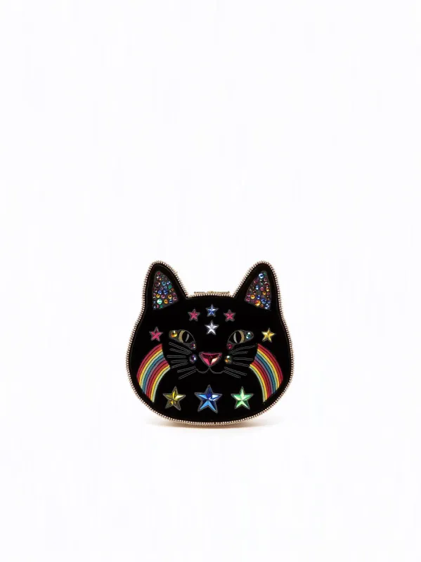 Eleanor Cat Starry Night Galaxy Purse - Black sold by JW PEI