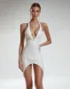 Brooklyn Crystal Encrusted Cocktail Dress - White sold by JW PEI