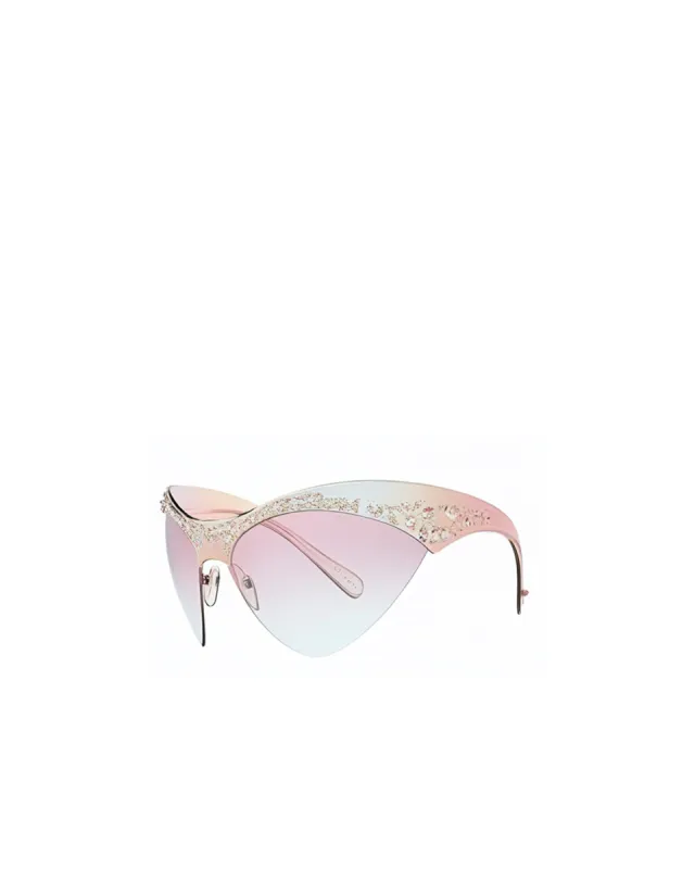 Lily Crystal Horizon Sunglasses - Pink & White sold by JW PEI