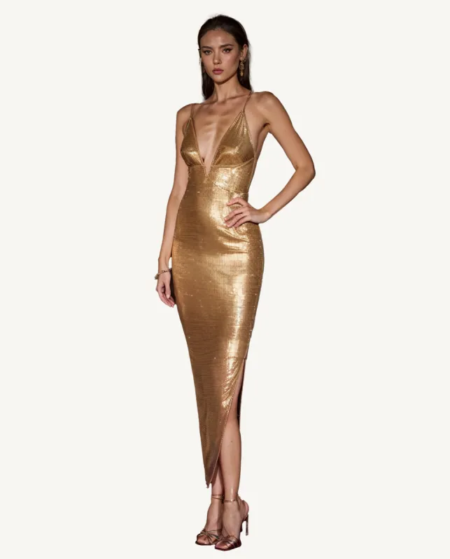 Kinsley Sequin Sheath Dress - Gold sold by JW PEI
