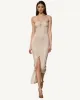 Scarlett Ruched Midi Evening Dress - Nude sold by JW PEI