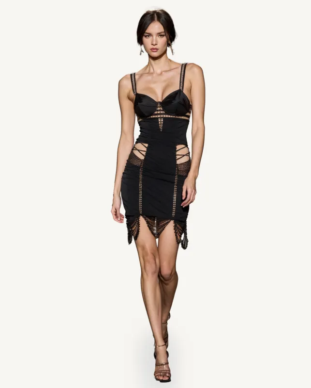 Riley Corset Cutout Mini Dress - Black sold by JW PEI