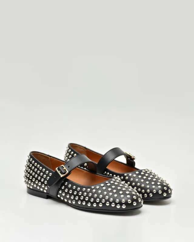 Julia Studded Flats - Black sold by JW PEI