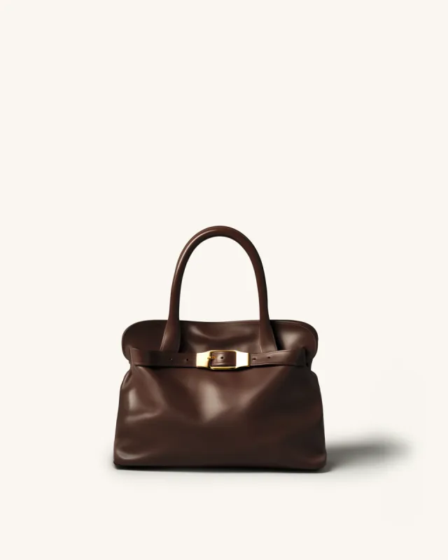 Madison Classic Leather Tote Bag - Coffee Brown sold by JW PEI