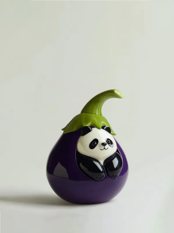 Taylor Eggplant Panda Clutch - Purple and Green sold by JW PEI