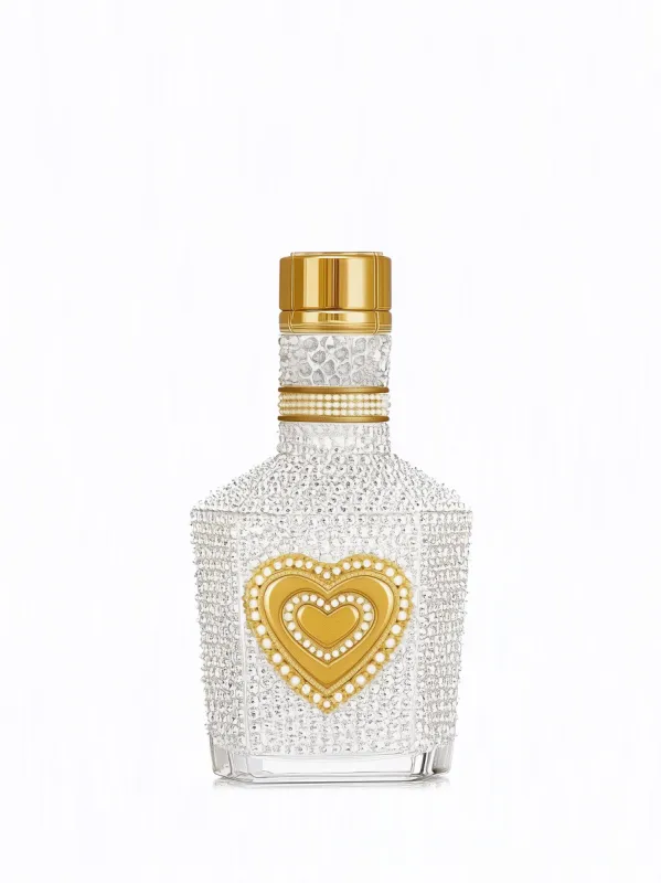 Eloise Gold Heart-Shaped Perfume Bottle Evening Clutch - Gold and Crystal sold by JW PEI