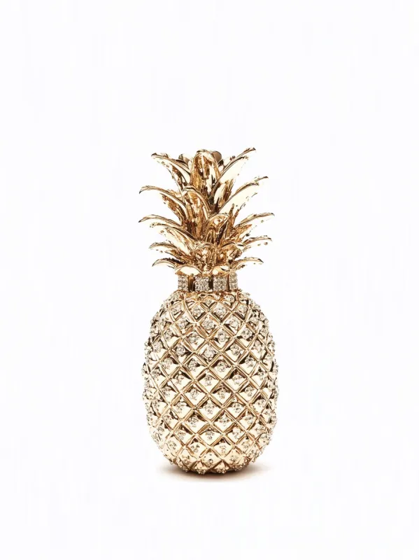 Quinn Pineapple Rhinestone Clutch - Gold sold by JW PEI