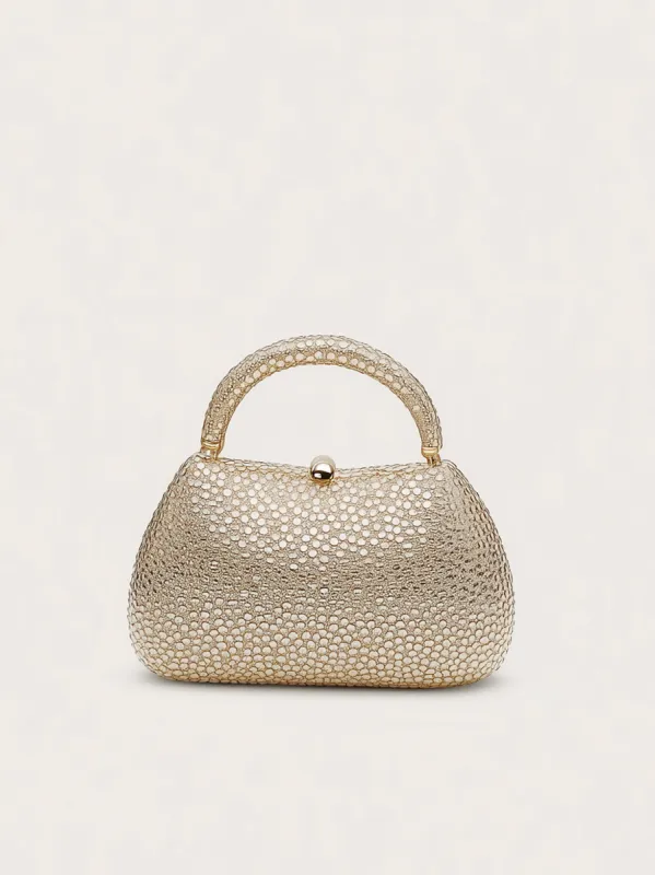 Clara Classic Structured Top Handle Bag - Gold sold by JW PEI