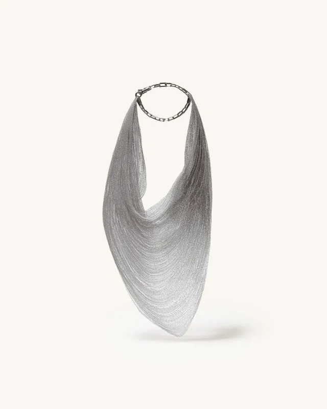 Amelia Draped Chainmail Scarf - Silver sold by JW PEI
