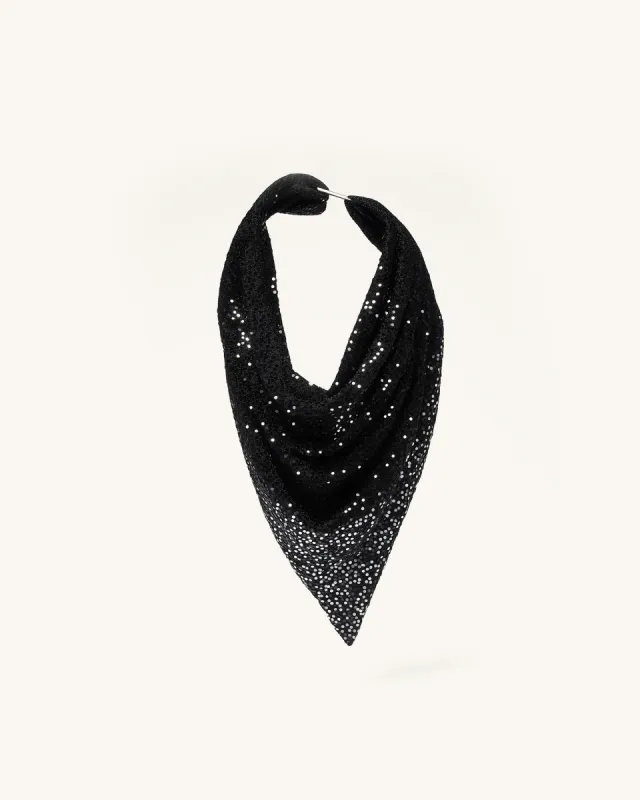 Eleanor Crystal Sequin Scarf - Black sold by JW PEI