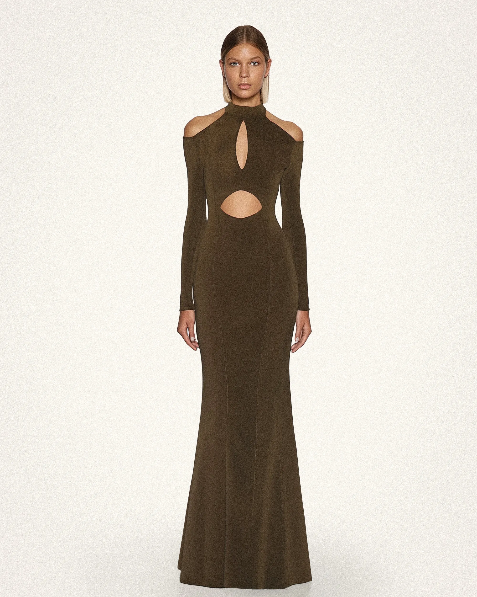 Charlotte Cutout Maxi Dress - Olive sold by JW PEI
