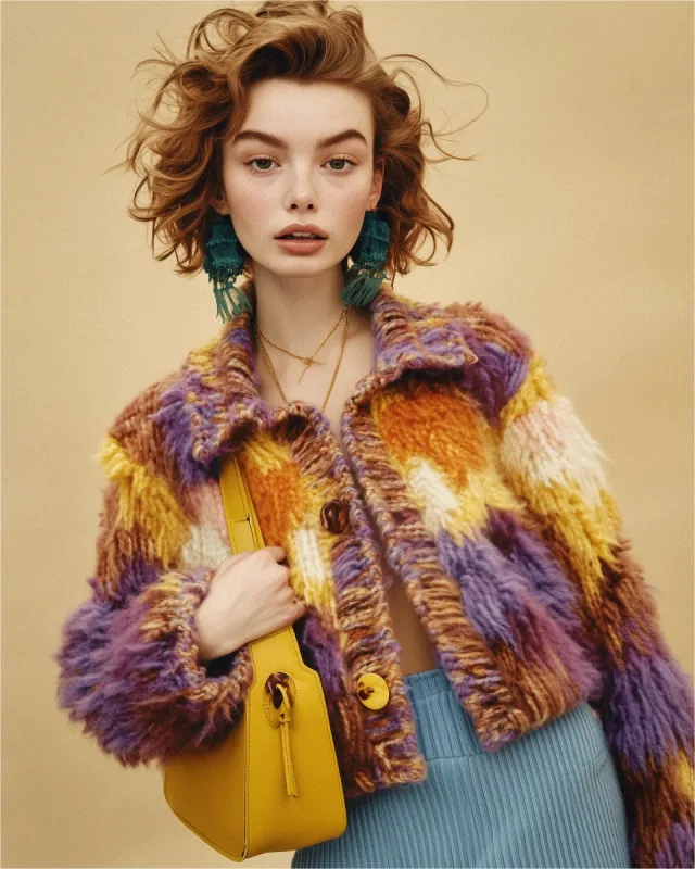 Vivian Colorful Textured Cardigan - Multicolor sold by JW PEI