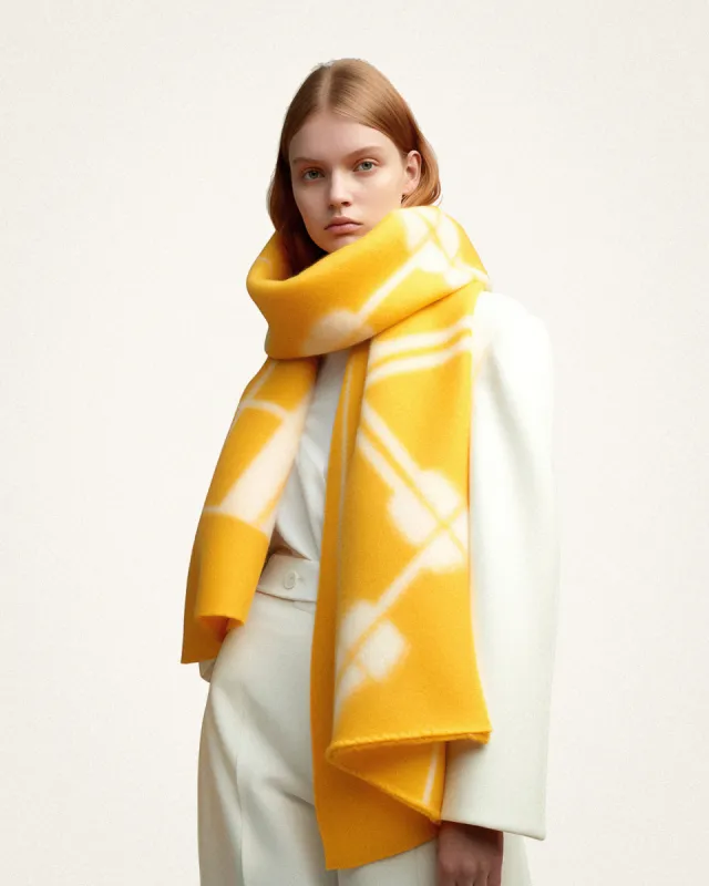 Grace Plaid Wrap Scarf - Yellow sold by JW PEI