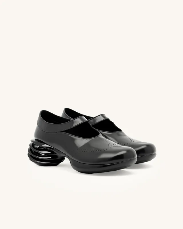 Emilia Reflective Pulse Spring Heel Mary Janes - Patent Black sold by JW PEI