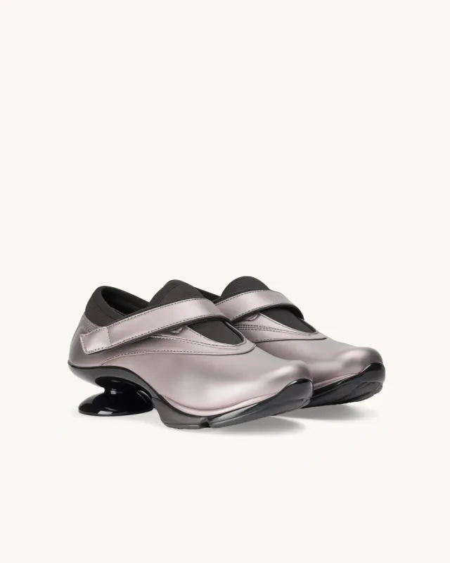 Hazel Spring Heel Sneakers - Metallic Silver sold by JW PEI
