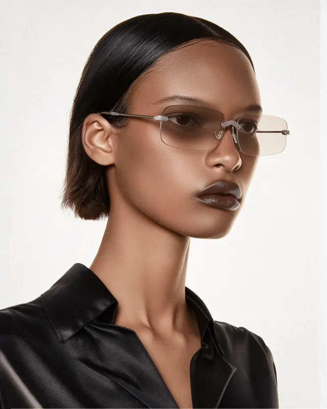 Sophia Crystal Horizon Sunglasses - Smoky Beige made by JW PEI