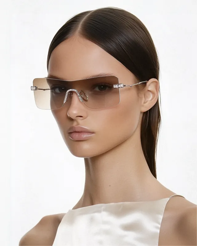 Isabella Crystal Halo Sunglasses - Champagne Gold sold by JW PEI