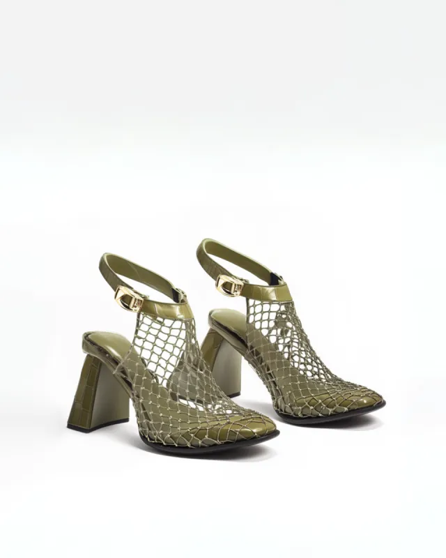 Genesis Heeled Sandals - Olive Green sold by JW PEI