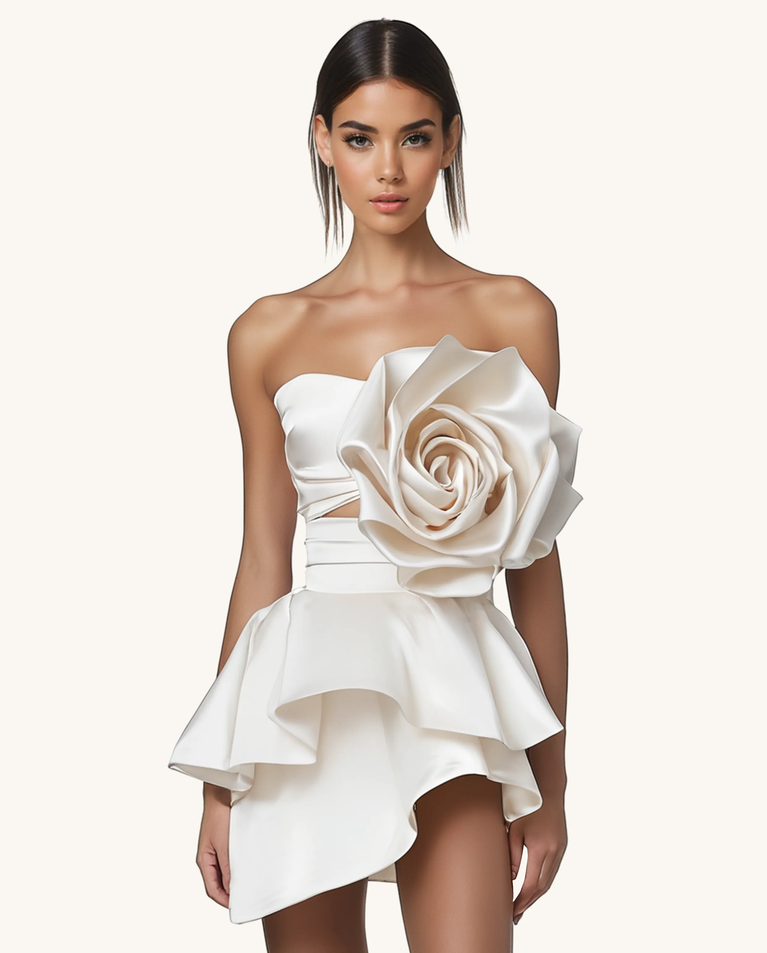 Madison Off-shoulder Floral Embellished Dress - Ivory sold by JW PEI