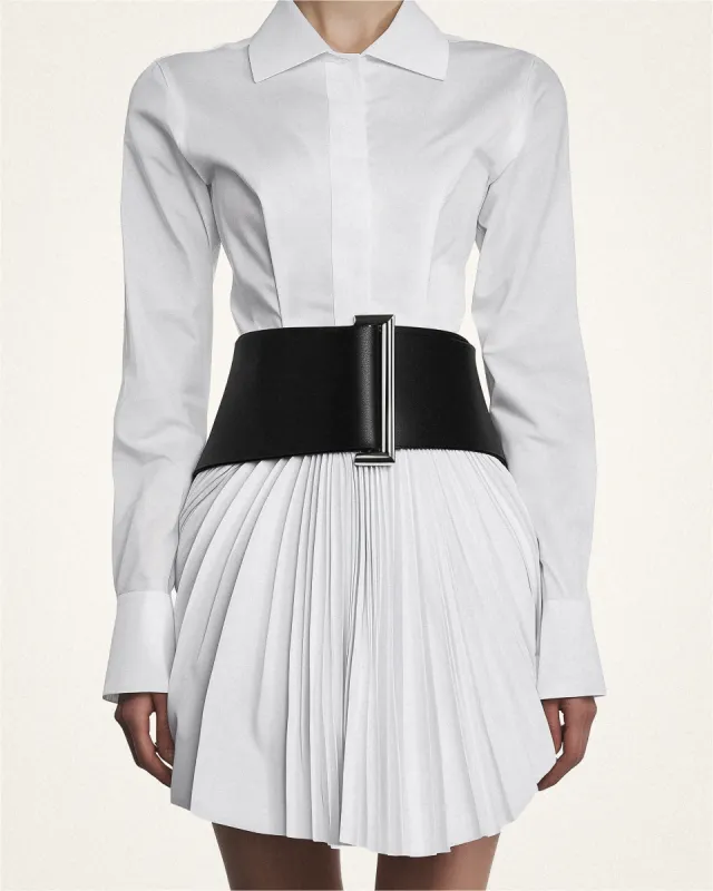 Lucy Wide Vegan Leather Belt - Black sold by JW PEI