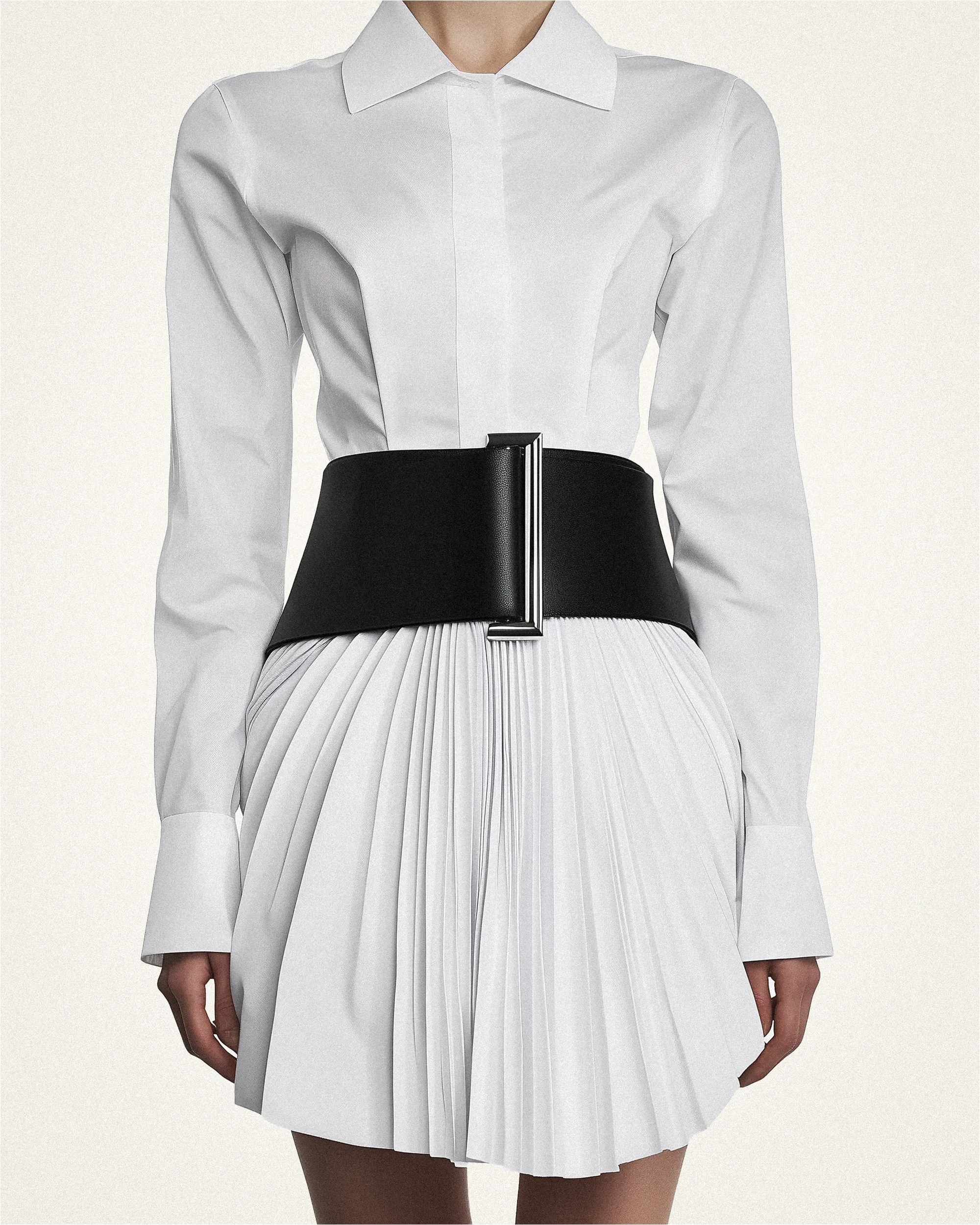 Lucy Wide Vegan Leather Belt - Black sold by JW PEI