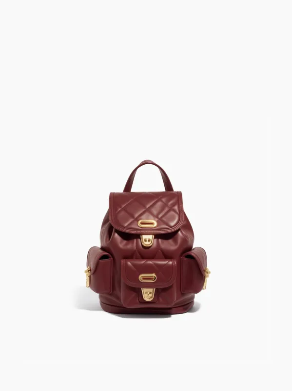 Sadie Quilted Backpack - Burgundy sold by JW PEI