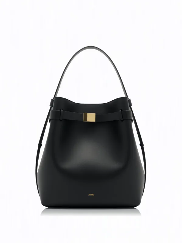 Sadie Crescent Hobo Bucket Bag - Black sold by JW PEI