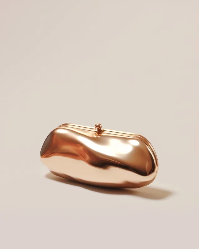 Isabella Golden Ripple Clutch - Metallic Gold sold by JW PEI
