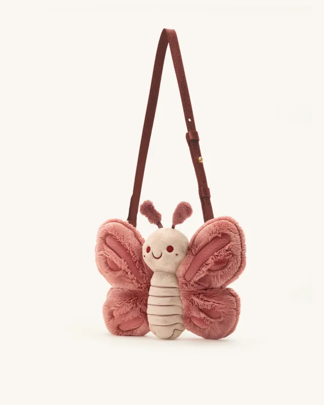 Sofia Butterfly Plush Shoulder Bag - Pink sold by JW PEI