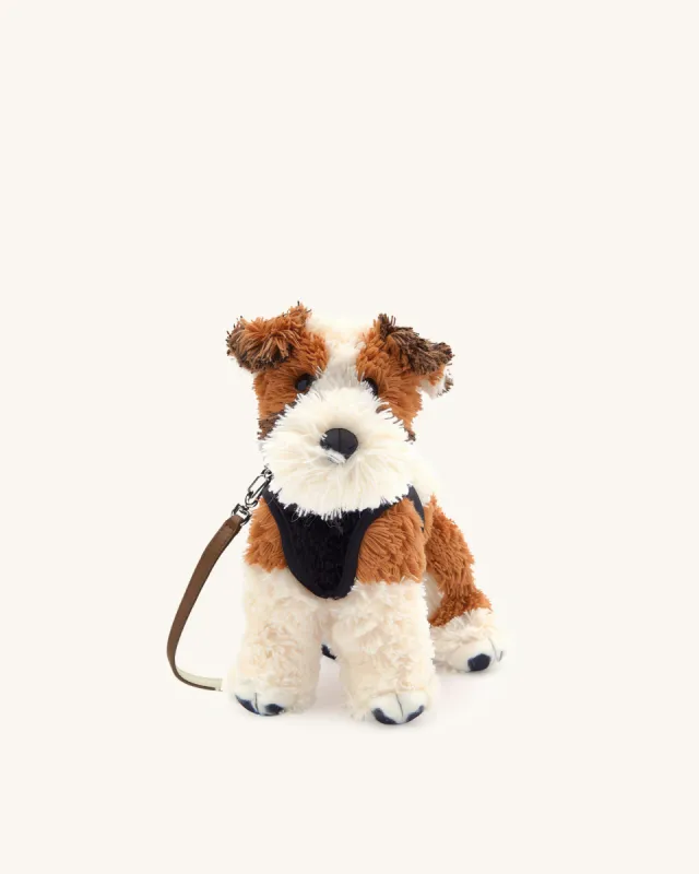 Anna Fluffy Dog Shoulder Bag - Brown and White sold by JW PEI