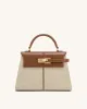 Elise Large Top Handle Bag - Brown Canvas sold by JW PEI