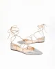 Ellie Metallic Lace-Up Flats - Silver sold by JW PEI