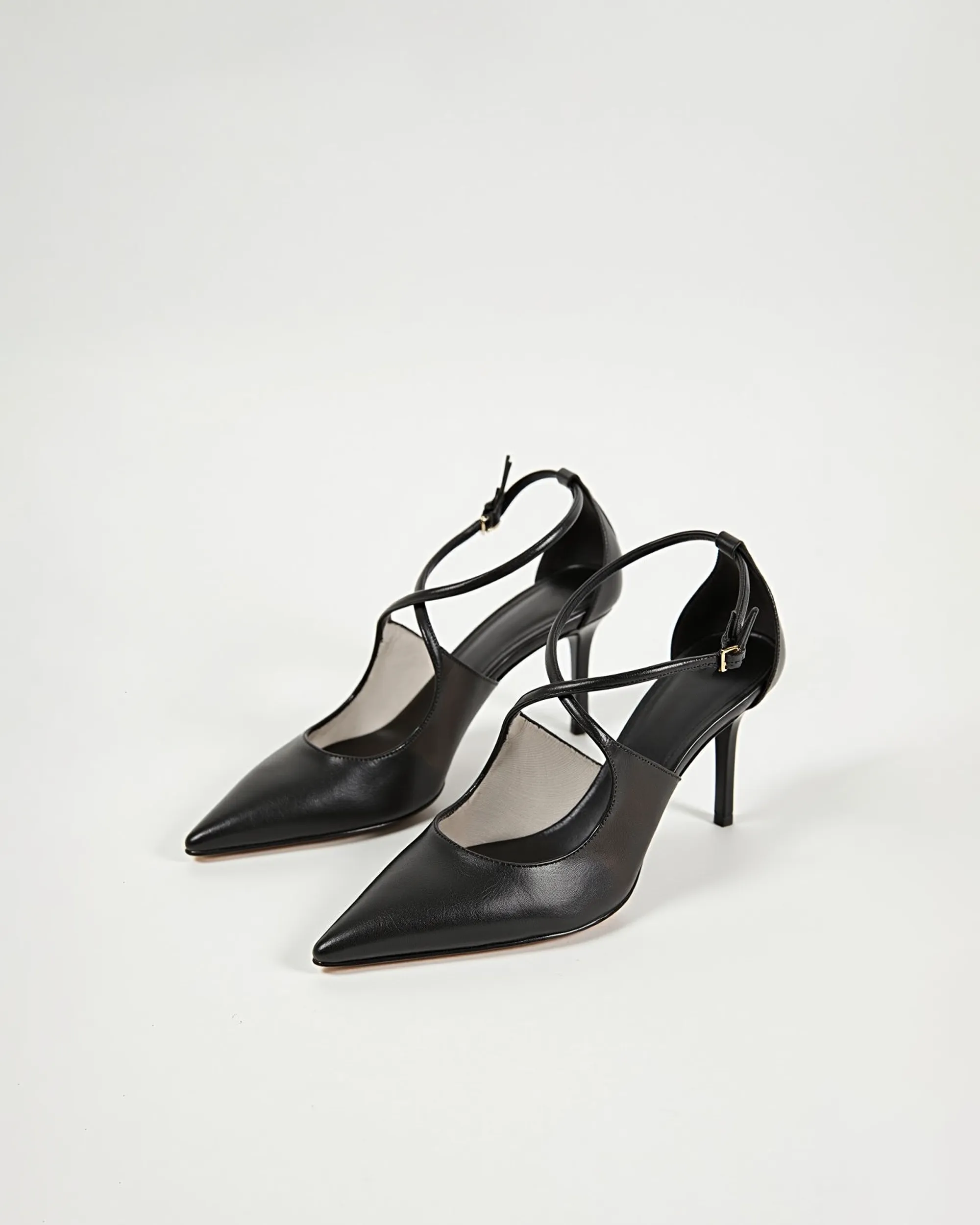Ivy Crisscross Strap Stiletto Heels - Black sold by JW PEI