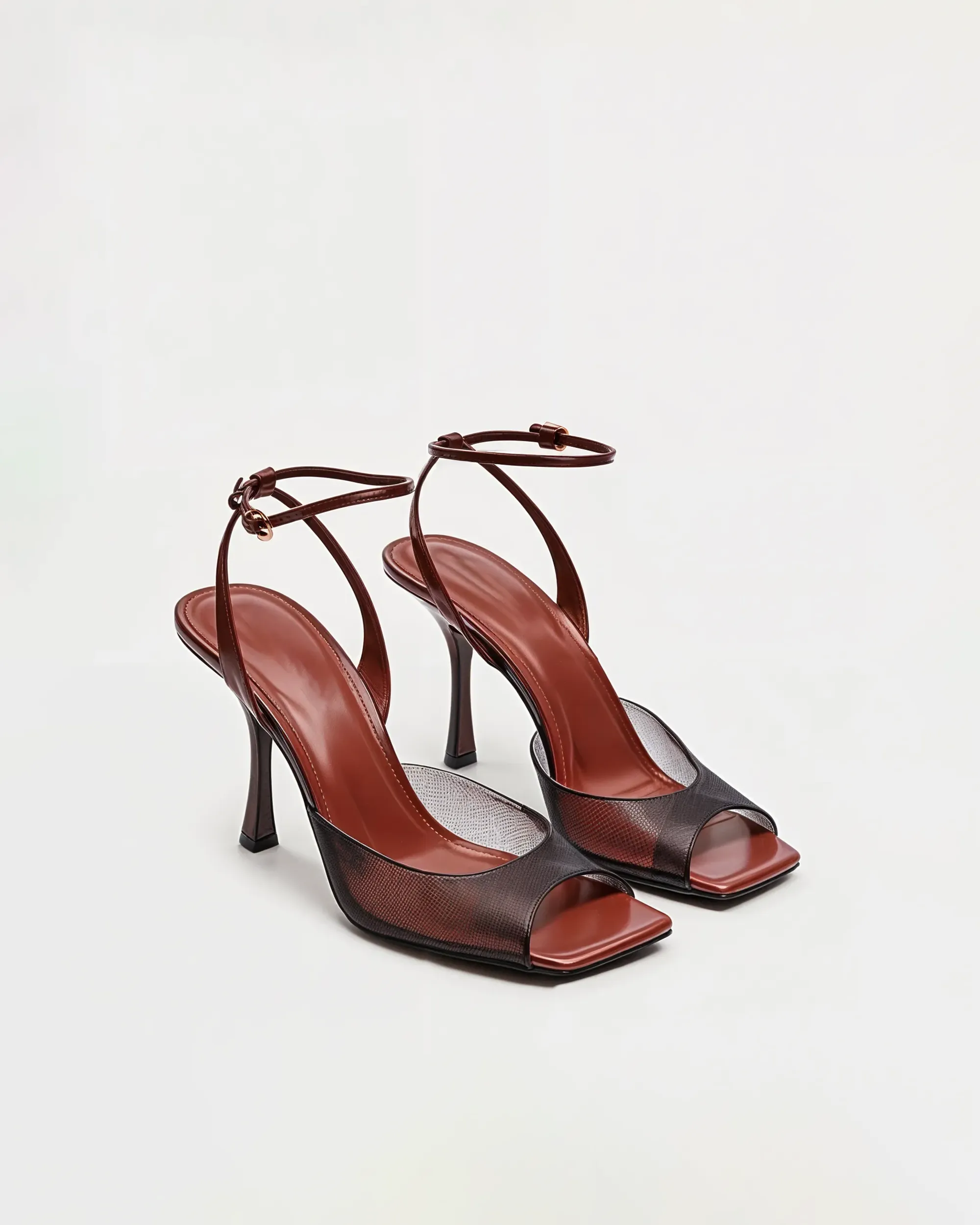 Julia Open Toe Mesh Slingback Sandals - Brown/Black sold by JW PEI