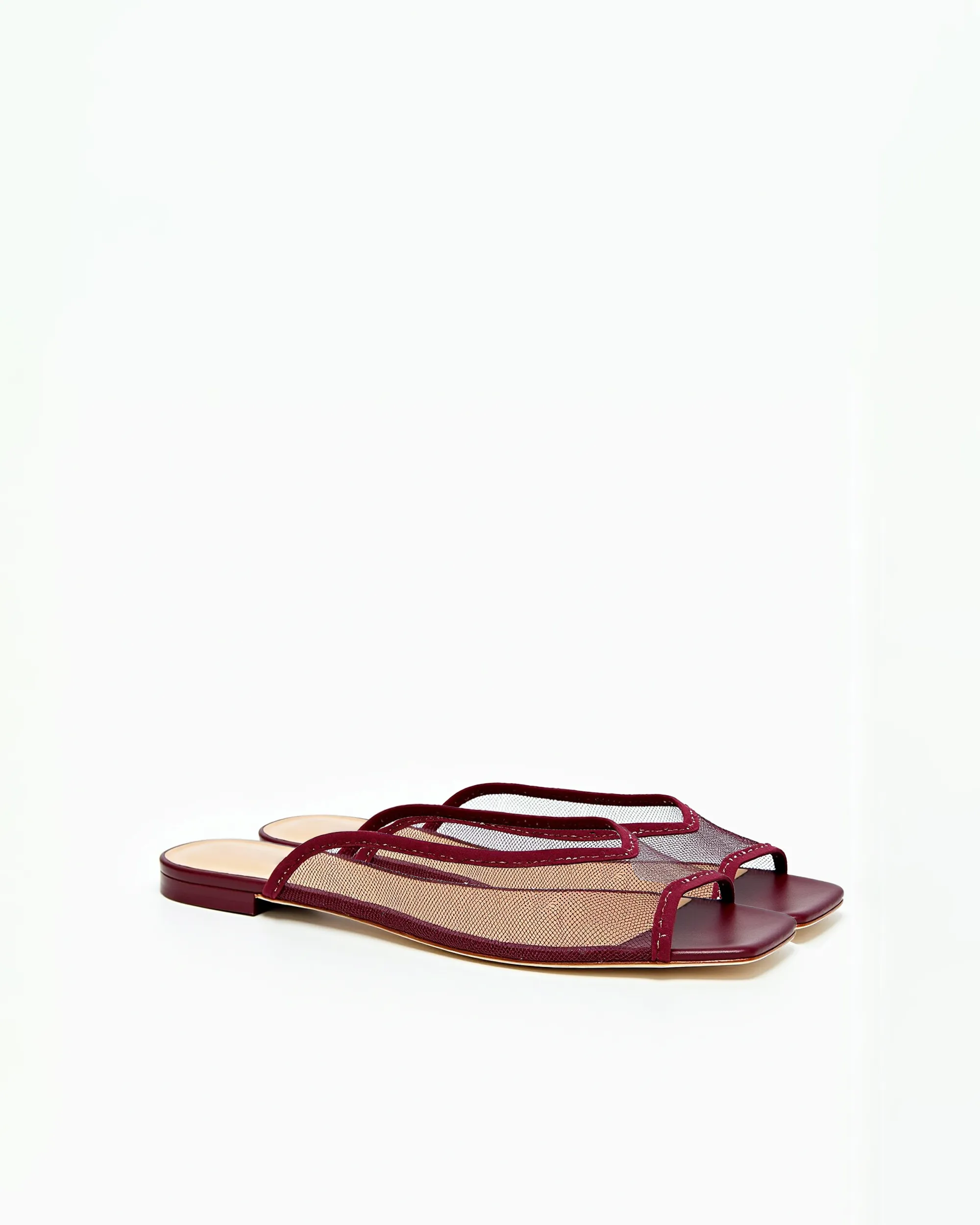 Aubrey Mesh Strap Sandals - Burgundy sold by JW PEI