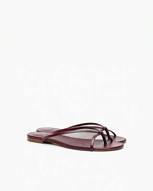 Lydia Mesh Strap Sandals - Burgundy sold by JW PEI