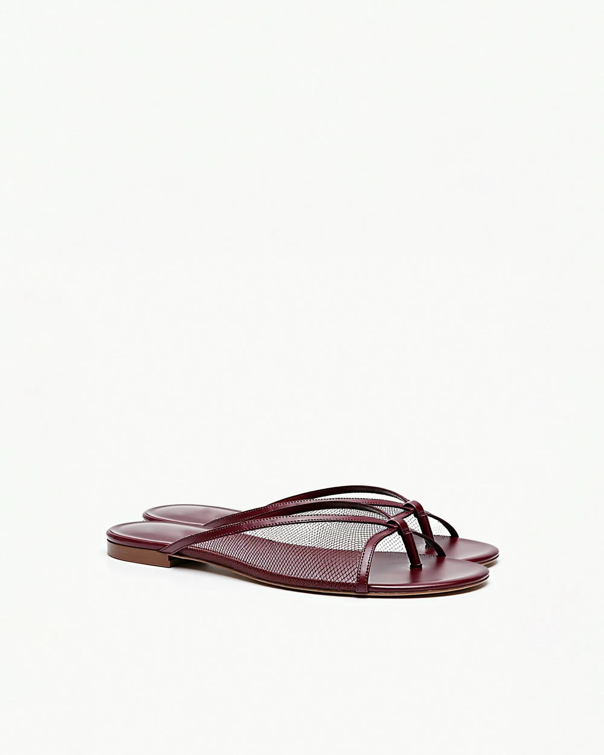 Lydia Mesh Strap Sandals - Burgundy sold by JW PEI