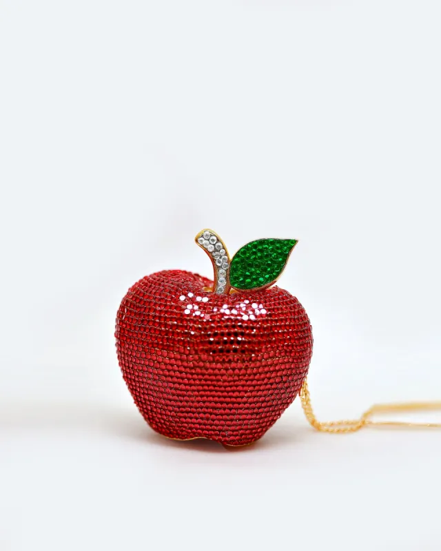 Naomi Crystal Apple Clutch - Red sold by JW PEI