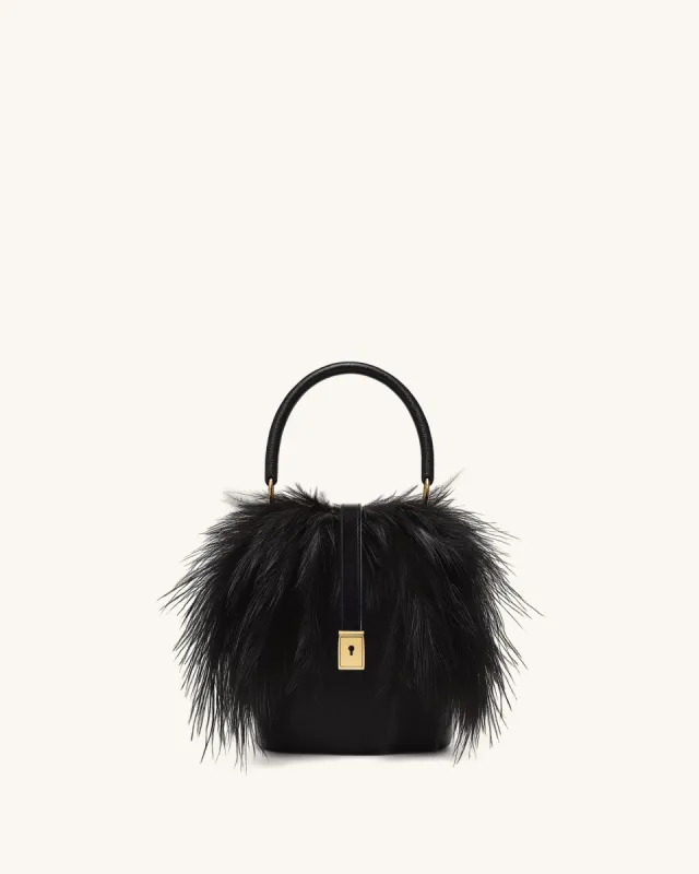 Aaliyah Ebony Feathered Satchel - Black sold by JW PEI