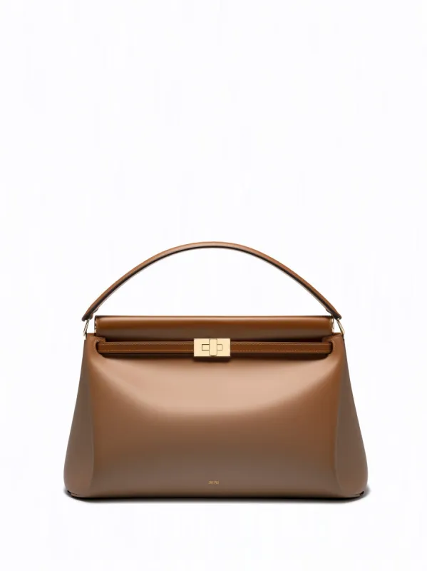 Aurora Gold Lock Bag - Brown sold by JW PEI